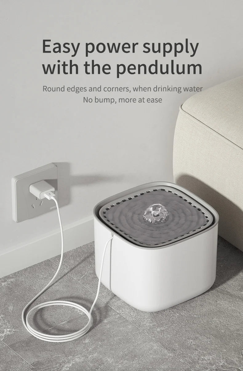 Fuente de agua para gatos de 3L, filtro de recircular automático, bebedero de agua para gatos de gran capacidad, dispensador de agua silencioso eléctrico USB para gatos