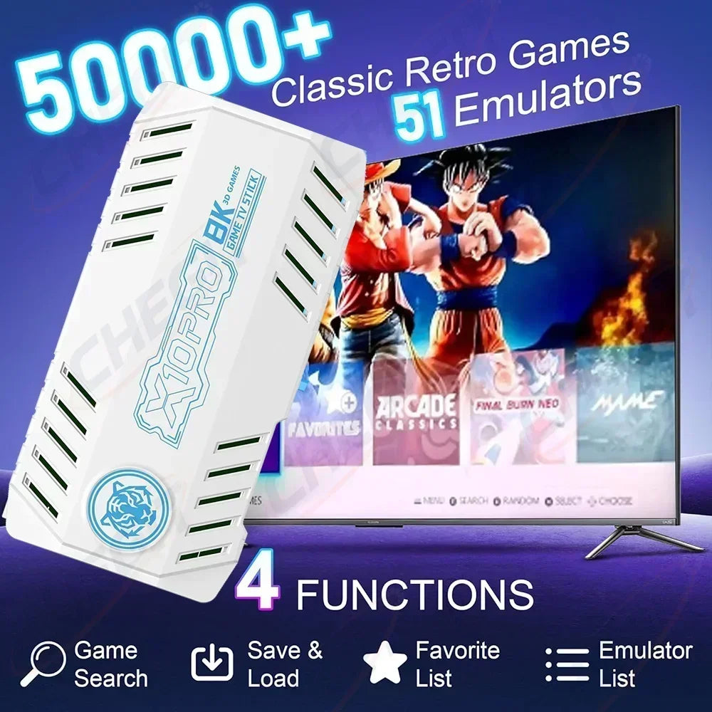 Consola X10 Pro 128GB - 50,000 Juegos 4K 3D Dual Control PS1/PSP/DC