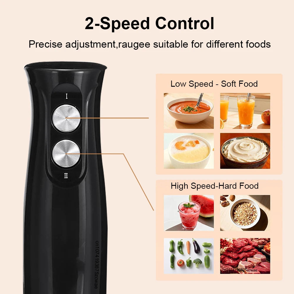 Licuadora de Inmersión 4 en 1 - Batidora de Mano Eléctrica Multifuncional