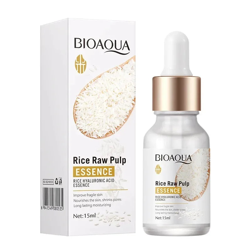 Sérum Facial de Arroz con Ácido Hialurónico - Hidratante Antiarrugas y Reductor de Poros