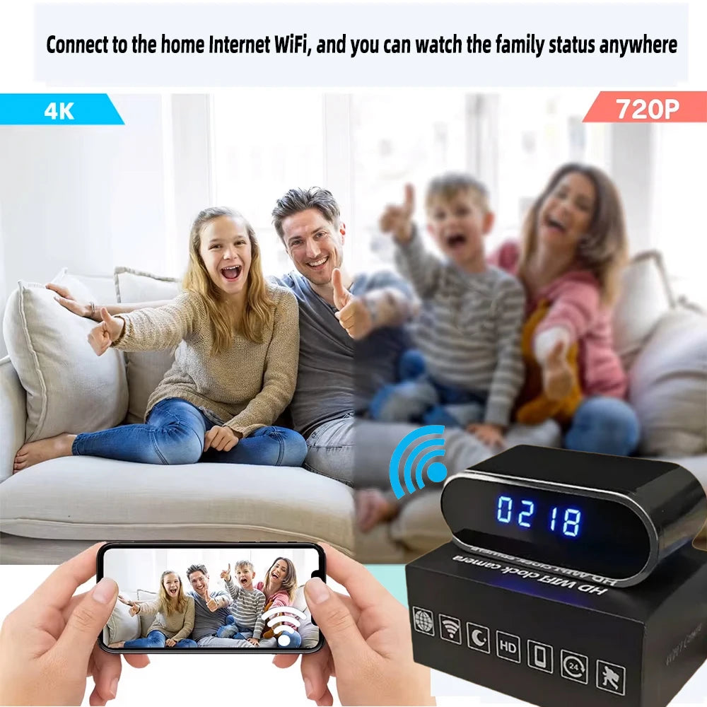 Mini Cámara WiFi 4K HD - Visión Nocturna Infrarroja, Detección de Movimiento y Visualización Remota