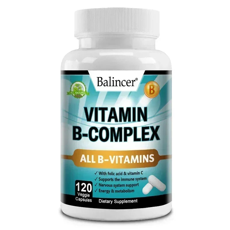 Complejo de Vitamina B Balincer con Ácido Fólico y Vitamina C | Apoyo para Energía, Sistema Nervioso e Inmunidad