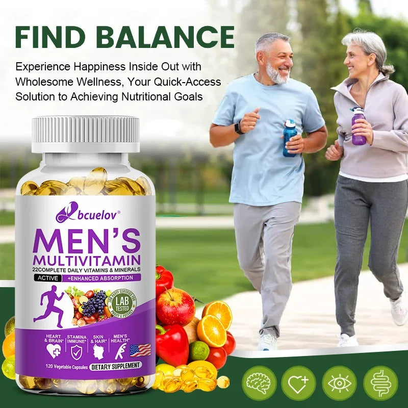 Multivitamina Diaria para Hombres Bunkell | 22 Vitaminas y Minerales para Energía, Inmunidad y Salud Integral