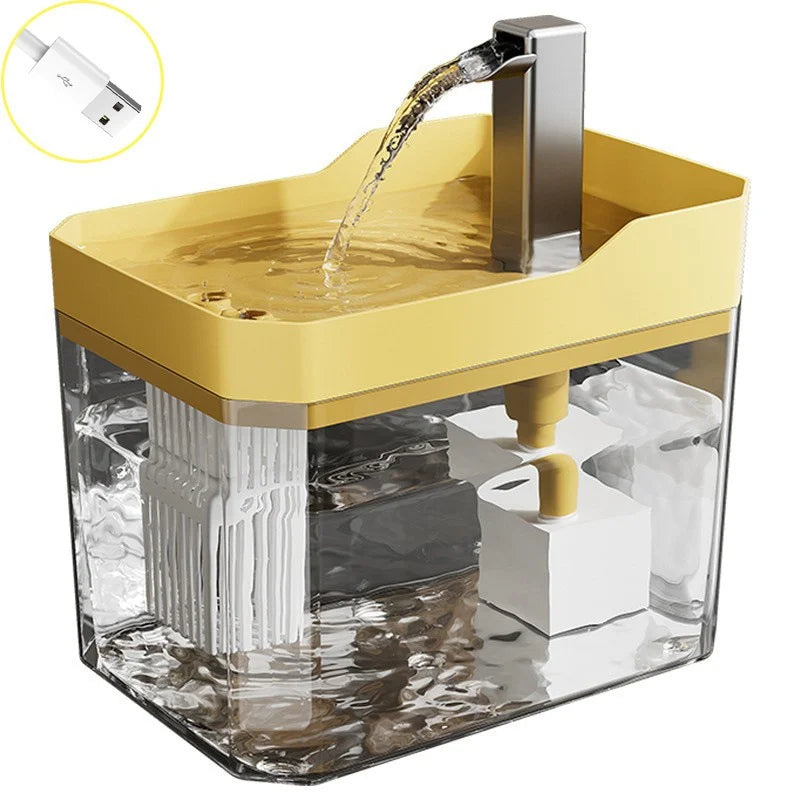 Fuente de Agua Automática USB para Gatos – Bebedero Transparente con Filtro Recirculante y Bomba Antiseco