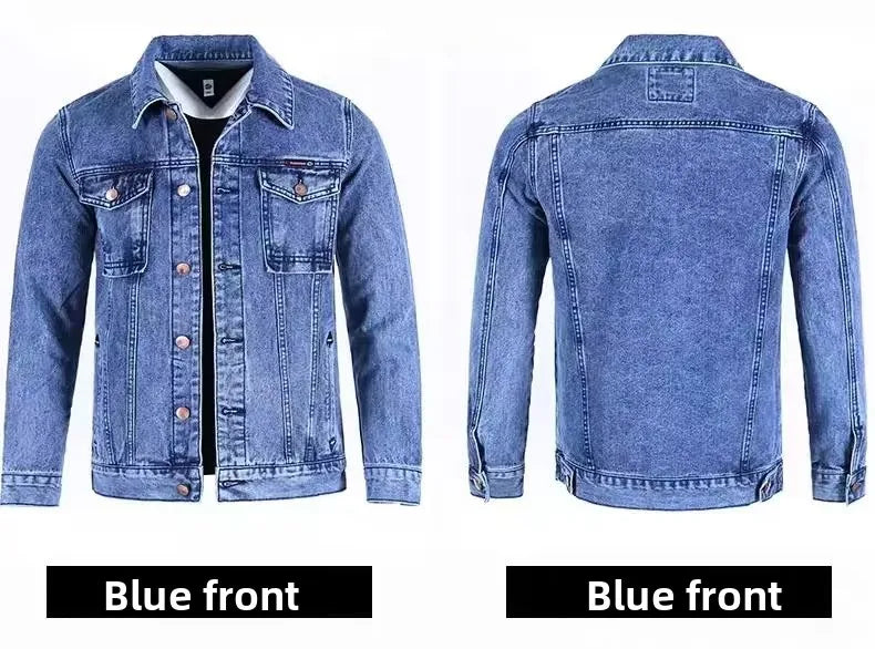 Chaqueta de mezclilla informal a la moda para hombre, ropa de trabajo, estilo clásico, manga larga, resistente al viento, par...