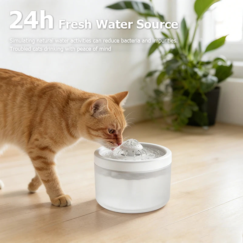 Bebedero Automático para Gatos y Perros 1.8L – Fuente de Agua Silenciosa con Filtro y Base Antideslizante