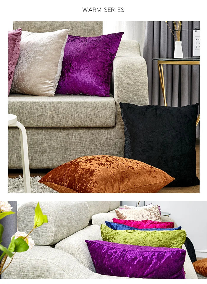 Almohada de terciopelo para sala de estar, cubierta de almohada supersuave de 60x60 cm, utilizada para lanzar sofá, decoración brillante