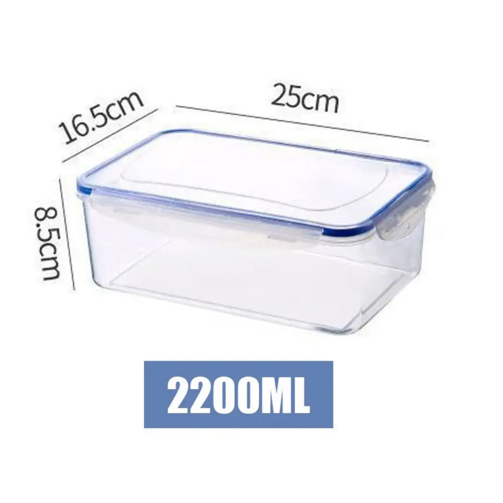 Caja de almacenamiento de plástico segura para refrigerador con tapa, recipientes y tarros de alimentos rectangulares sellados, apilables, trasparent, 1/4 Uds.
