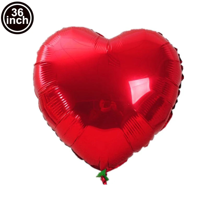 Día de San Valentín corazón rojo te amo labios rojos Rosa flor globos de aluminio decoración de boda aniversario despedida de soltera suministros para fiesta