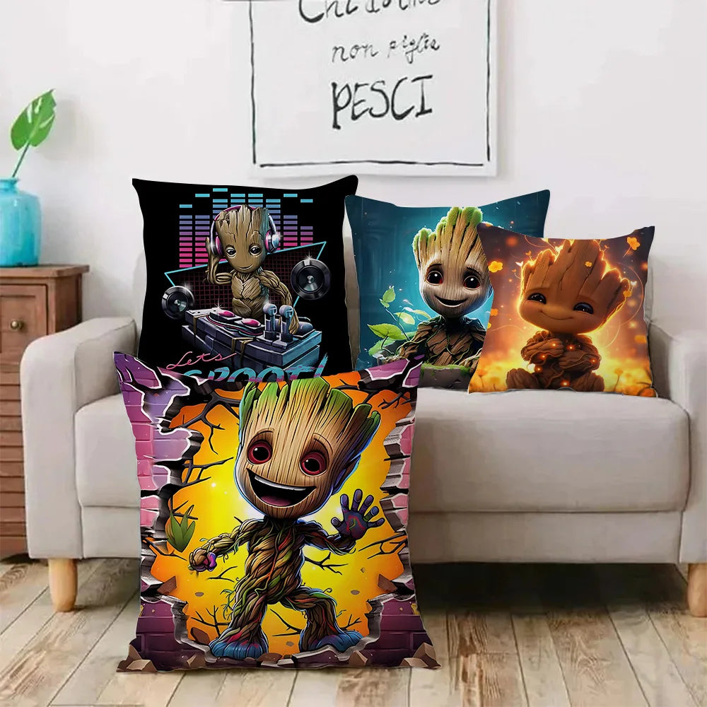 Fundas de Almohada Decorativas MINISO con Dibujos Animados Felpa Suave, Estampado Doble Cara | Ideal para Sofá, Cama y Hogar