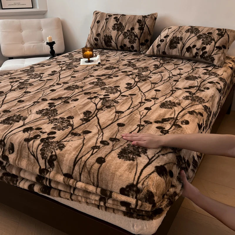 ❄️ Sábana Bajera de Felpa Gruesa para Invierno Ultra Suave, Cálida y Ajustable | Protector de Colchón (Sin Fundas)