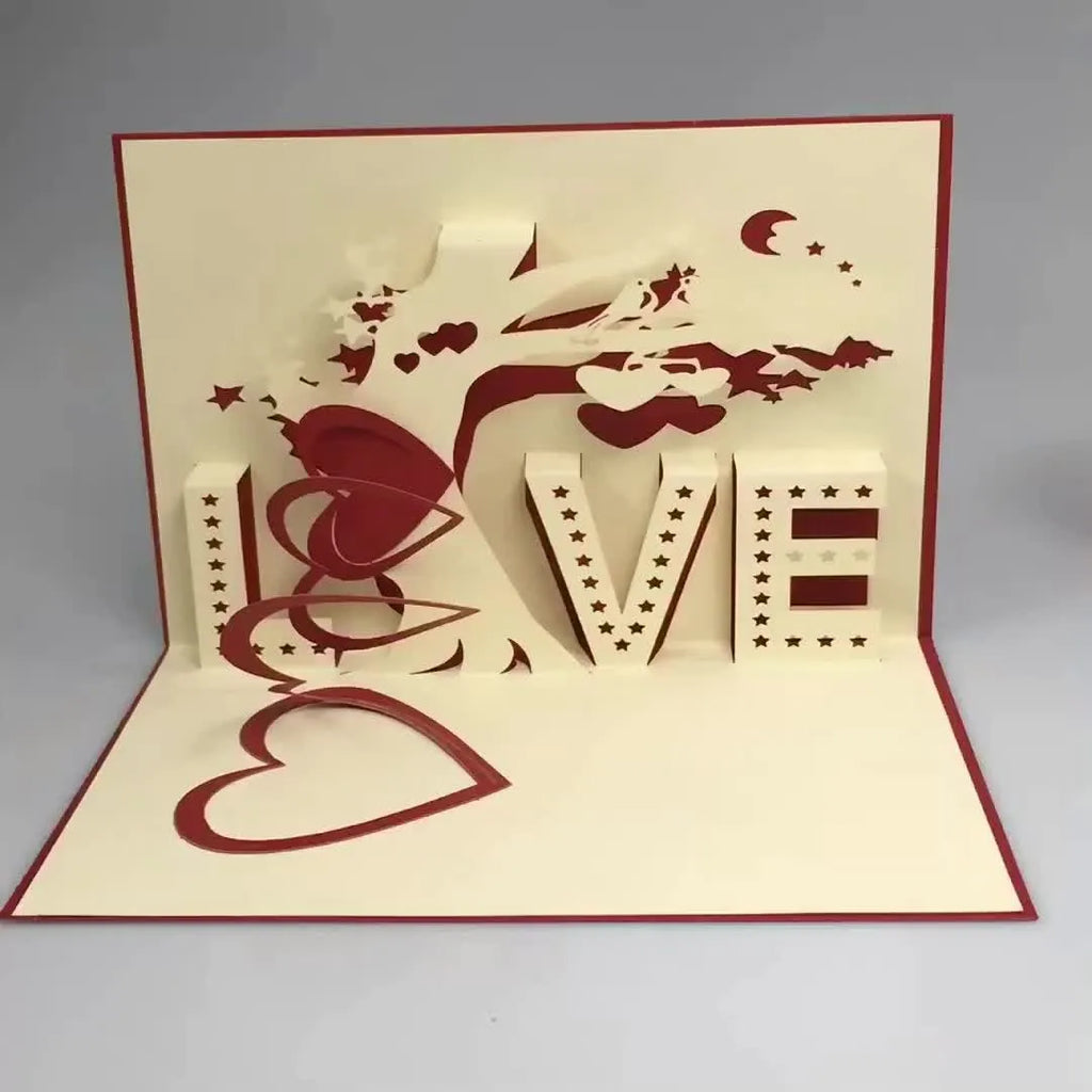Tarjeta de Felicitación Tridimensional para el Día de San Valentín, Tarjeta de Regalo, Regalos para Fiestas, Decoración para Bodas
