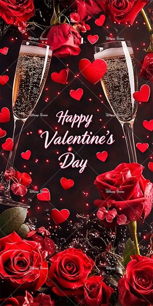 Banner de cubierta de puerta para el Día de San Valentín, rosas rojas, amor, fotografía, decoración de fondo, boda, novia, suministros para fiesta del Día de la madre