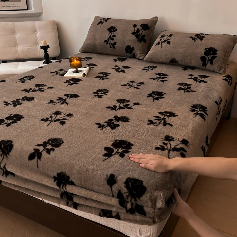 ❄️ Sábana Bajera de Felpa Gruesa para Invierno Ultra Suave, Cálida y Ajustable | Protector de Colchón (Sin Fundas)