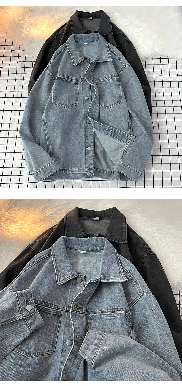 Chaqueta vaquera retro americana para hombre, estilo casual coreano, tendencia de primavera y otoño, ropa de trabajo, estilo ...