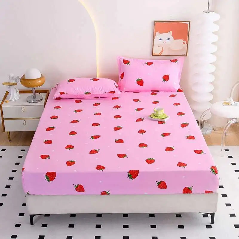 Sábana Bajera Estampado Floral - Individual/Queen/King Ajustable