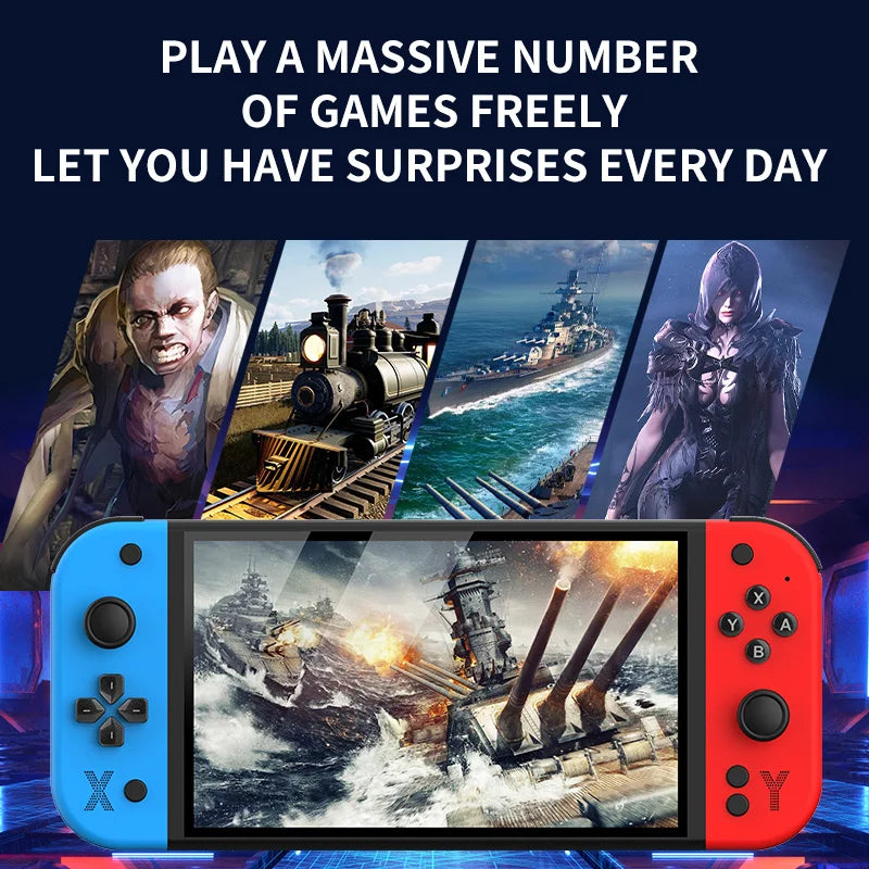 Consola de juegos portátil G90 de 7 pulgadas, 64GB, 4000mAh, arcade, adecuada para PSP/PS1, controlador de juego de TV retro, regalo para niños