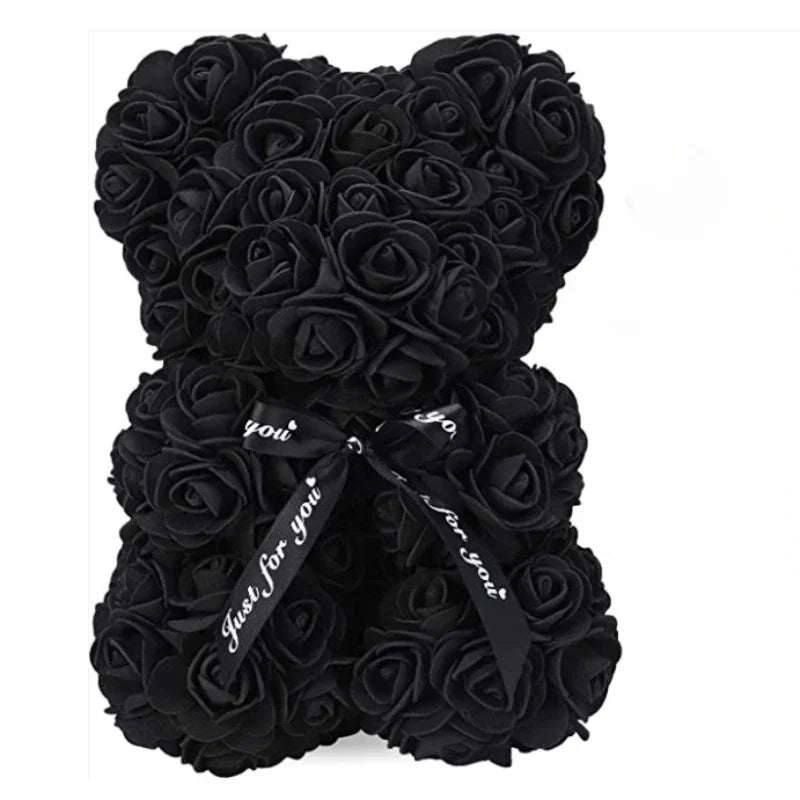 2025 Nueva flor artificial Rosa eterna Oso de peluche para mamá Día de la madre Cumpleaños Día de San Valentín Regalos y decoraciones de aniversario