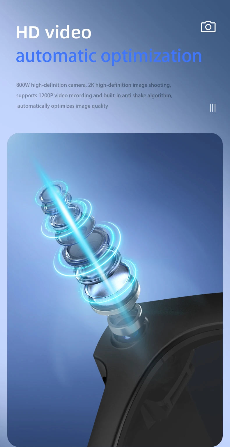 Gafas inteligentes AI, traducción AI, cámara HD de 8MP, imagen de disparo 4K, grabación de conversación, escucha de música, novedad de 2026