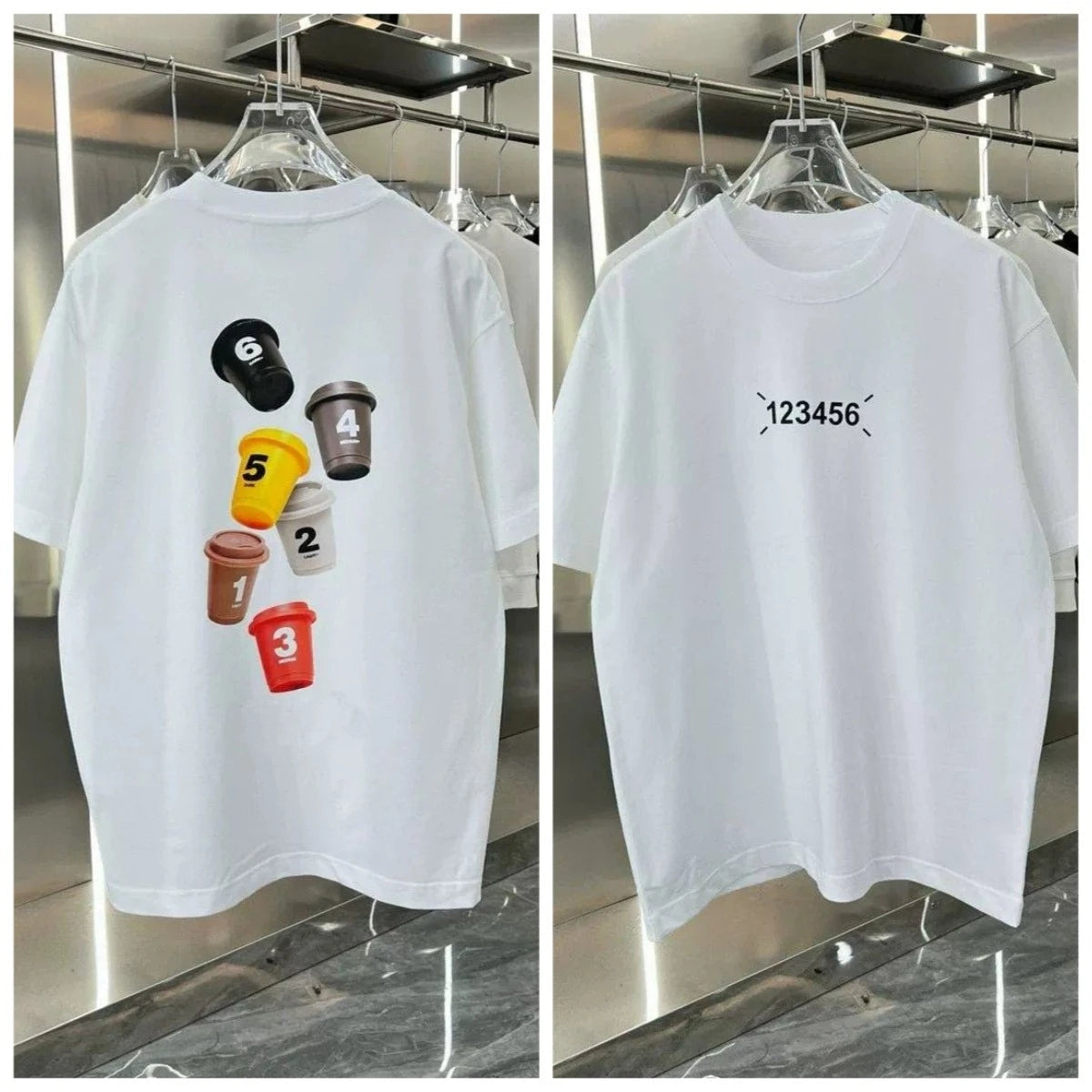 Camisa estampada de marca de tendencia de alta gama, nueva camiseta de manga corta de algodón de seda ligera de lujo para hombres y mujeres, ropa de calle de moda