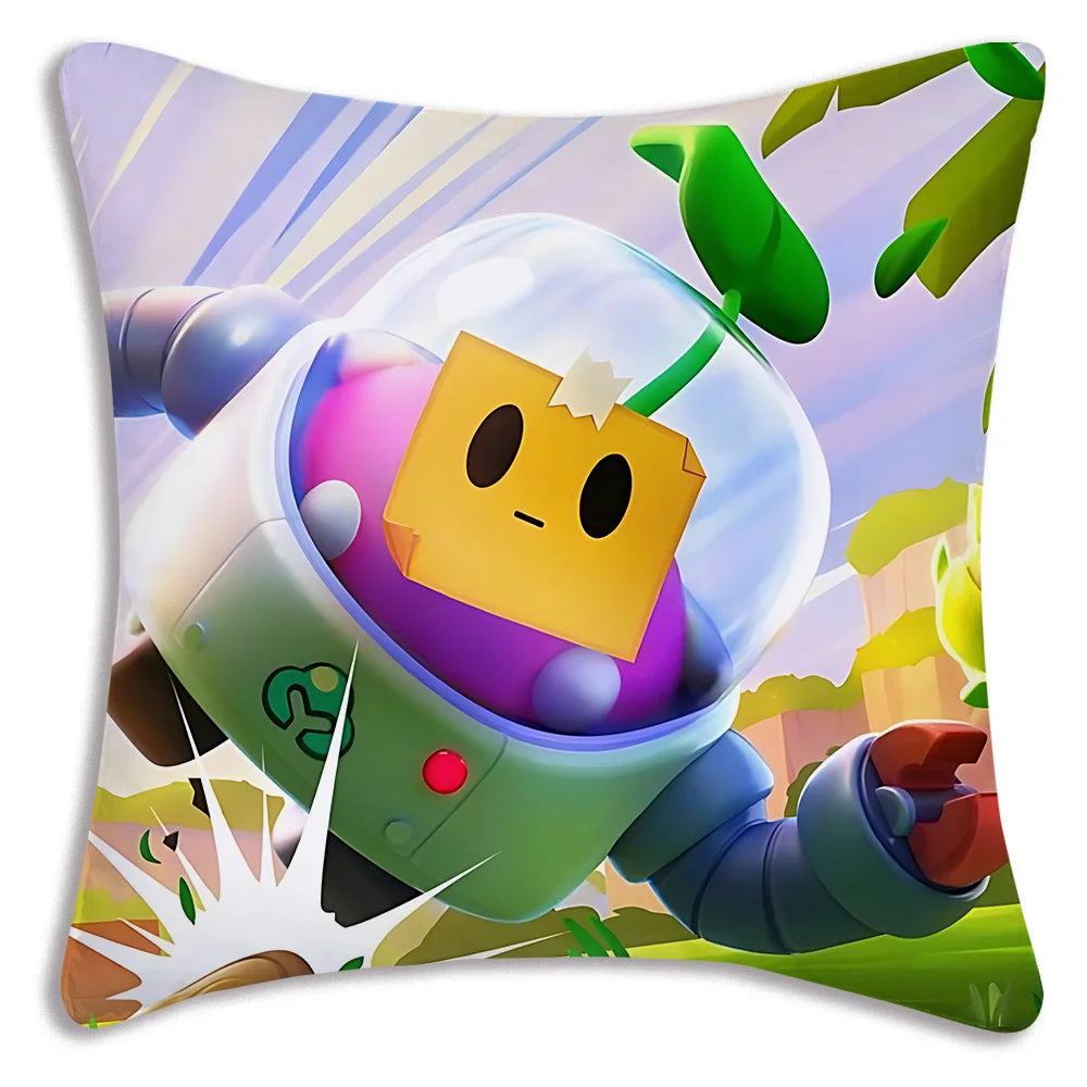 Fundas de almohada geométricas de dibujos animados Dash Videojuego sofá decorativo hogar impresión de doble cara funda de cojín bonita de felpa corta