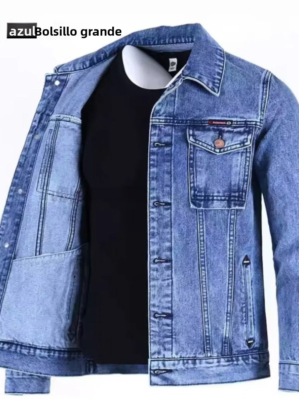 Chaqueta de mezclilla informal a la moda para hombre, ropa de trabajo, estilo clásico, manga larga, resistente al viento, par...