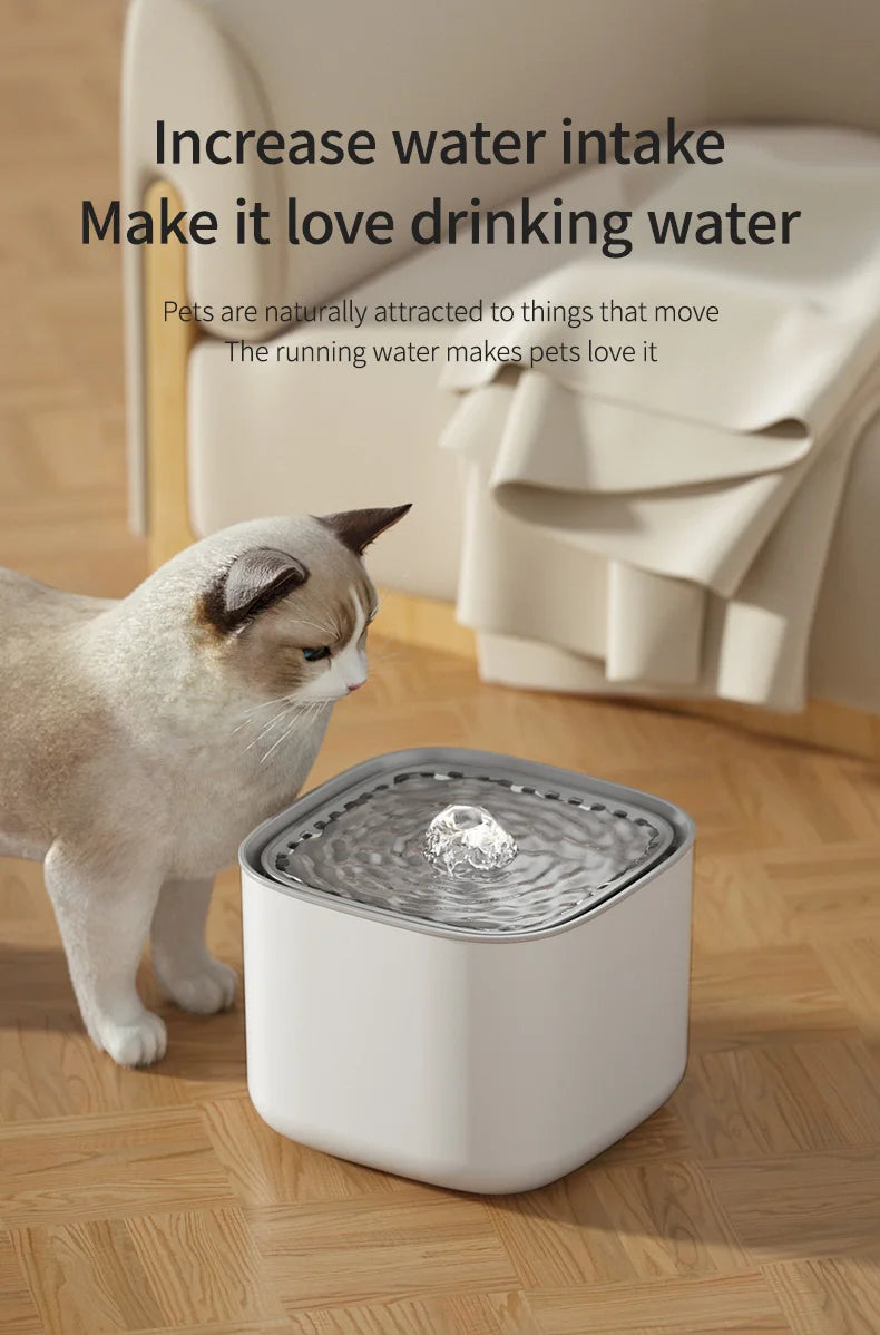 Fuente de agua para gatos de 3L, filtro de recircular automático, bebedero de agua para gatos de gran capacidad, dispensador de agua silencioso eléctrico USB para gatos