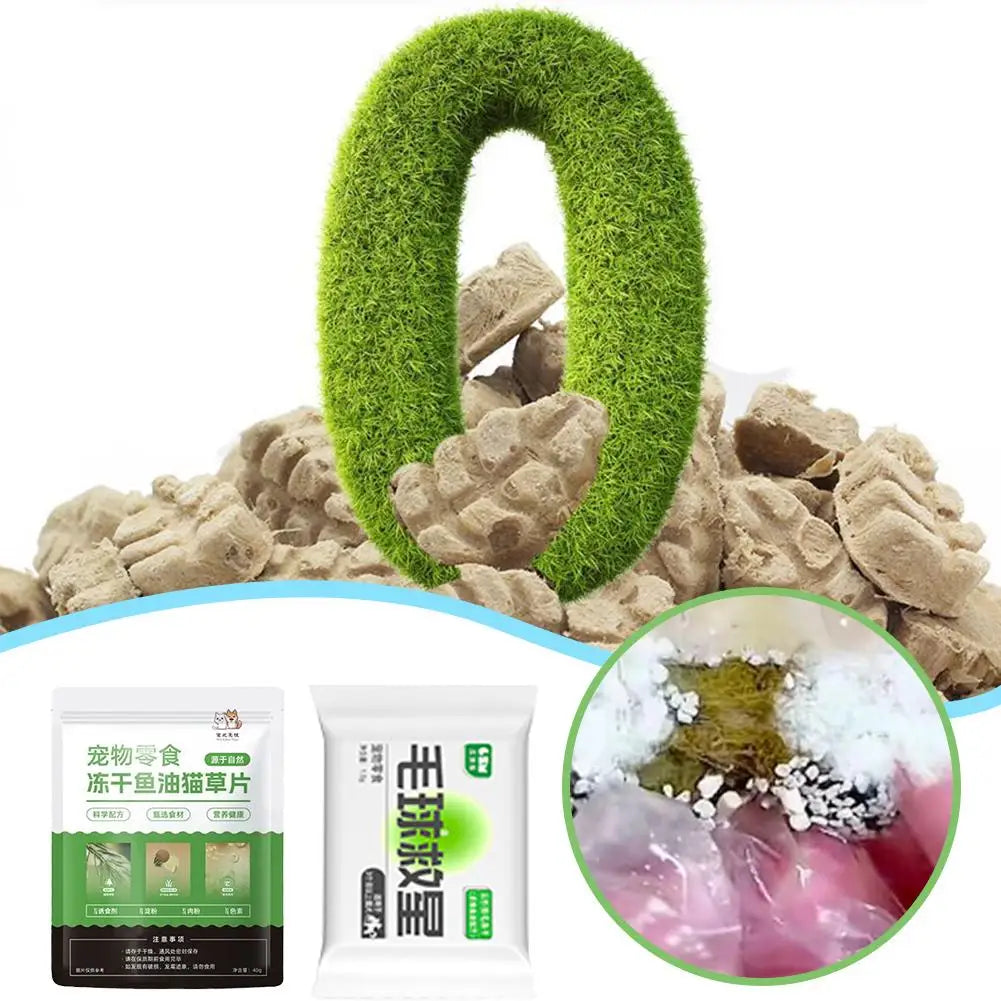 🐾 Snack Funcional para Gatos Anti-Bolas de Pelo Hierba de Gato + Aceite de Pescado y 12 Vitaminas | Digestión, Dientes y Pelaje Saludable