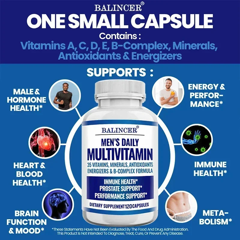 Multivitamina para Hombres Daitea | Apoyo para Energía, Corazón, Inmunidad y Salud de la Próstata