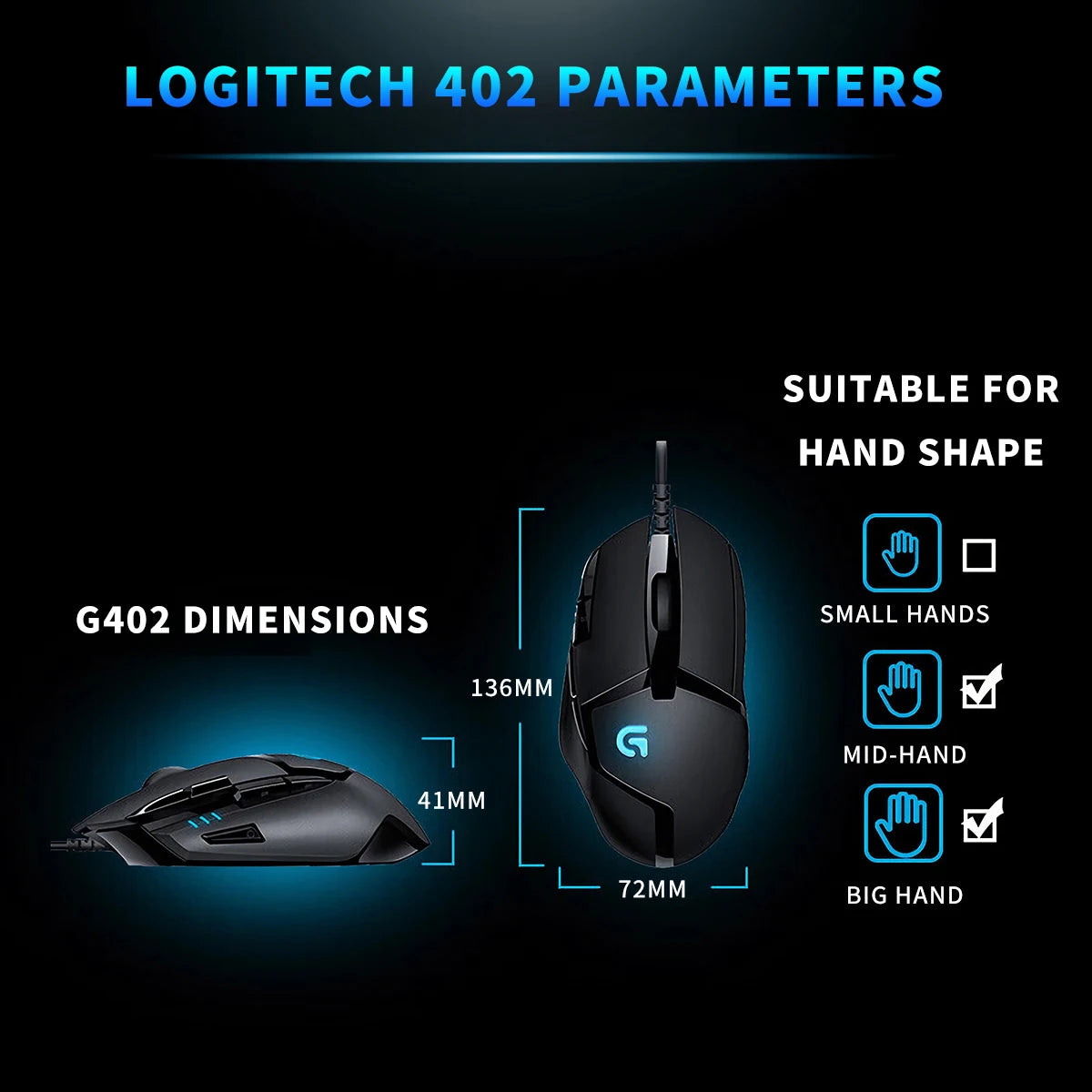 Mouse Gamer Logitech G402 | Diseño Confiable y Alta Precisión para Gamers Profesionales