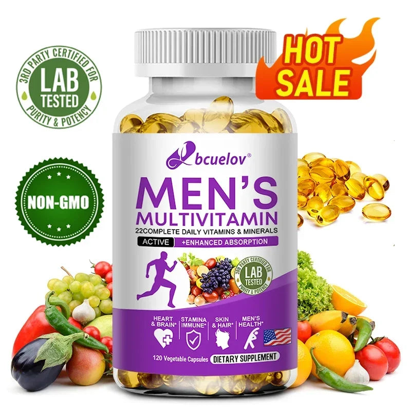 Multivitamina Diaria para Hombres Bunkell | 22 Vitaminas y Minerales para Energía, Inmunidad y Salud Integral