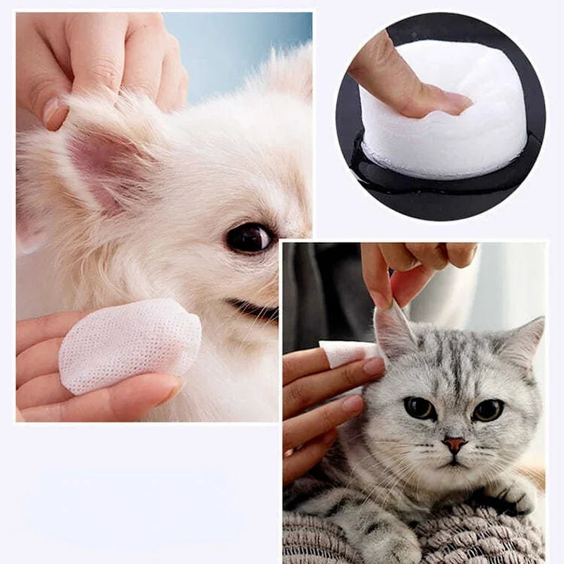 Toallitas de Limpieza para Ojos de Mascotas - Quitamanchas Suaves para Perros y Gatos (130 pcs)