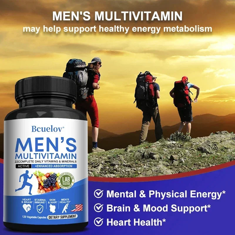 Multivitamina Completa para Hombres Didacat | Vitaminas A, C, D, E, Zinc y B12 para Energía, Inmunidad y Bienestar Integral