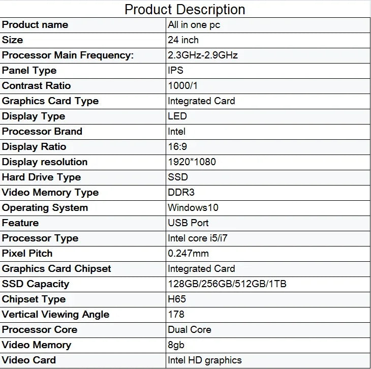 PC Gamer Todo-en-Uno AOTESIER 24” | Intel i7, 16–32 GB RAM, SSD 512 GB, Full HD – Ideal para Gaming Ligero y Uso Profesional