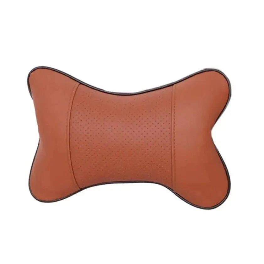 Almohadas para el cuello del coche, paquete de 1 Uds. De cuero Pu de ambos lados, reposacabezas para aliviar el dolor de cabeza, almohada Universal de fibra rellena para coche