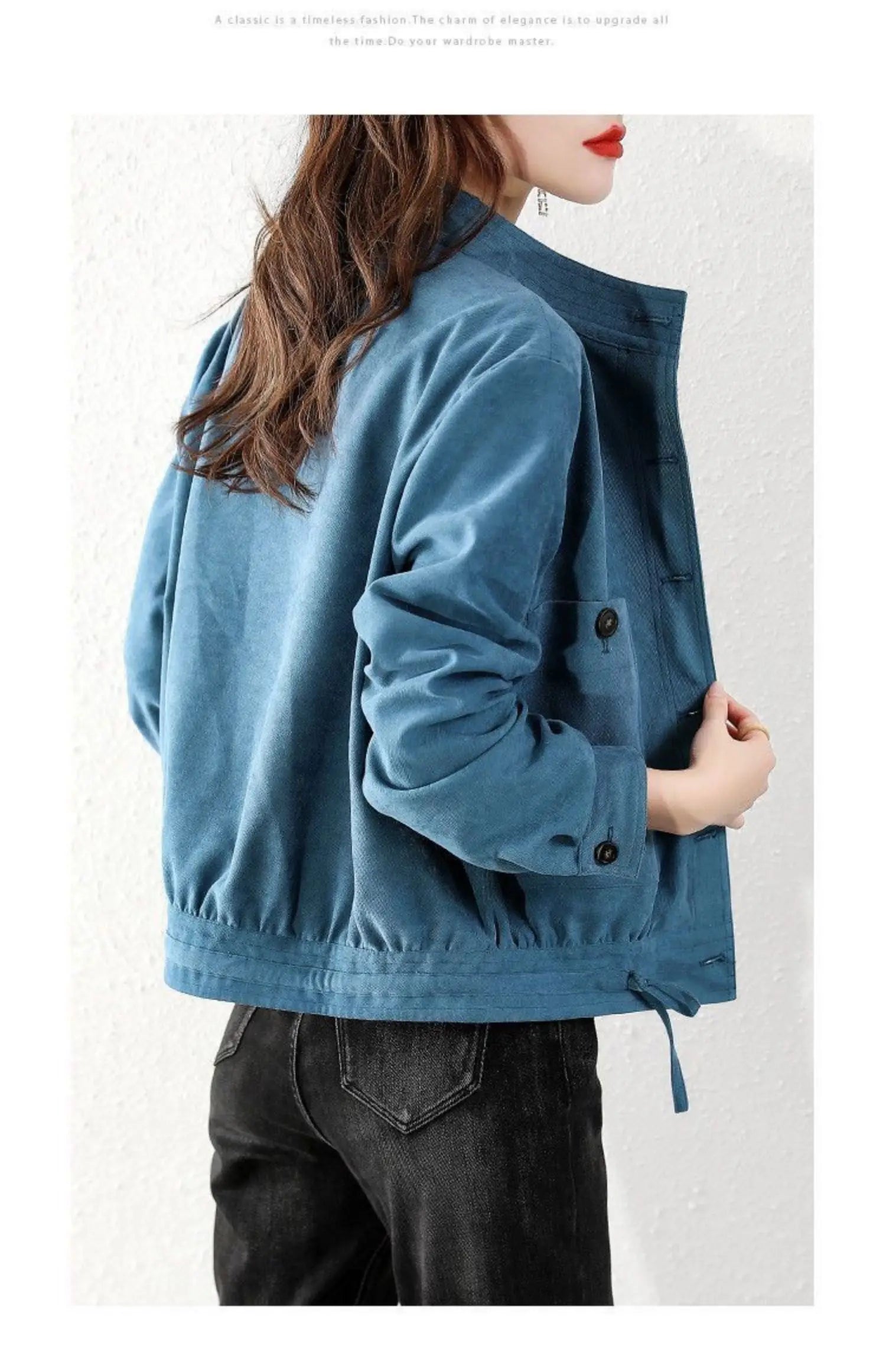 Chaqueta Corta de Motocicta para Mujer, de Alta Gama, Antienvejecimiento, Talla ande, Artística, Versátil, Moderna, para...