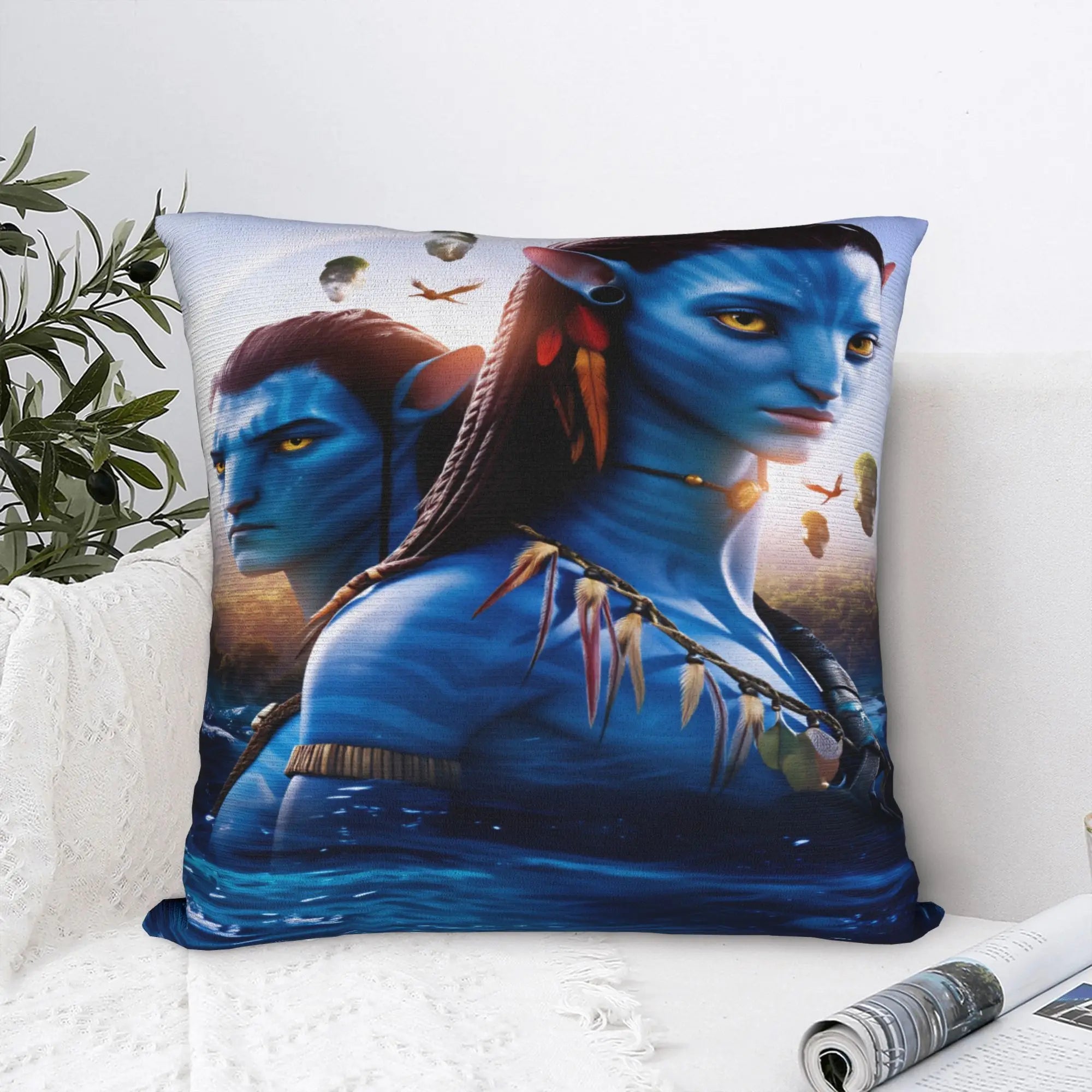 🌊 Funda de Almohada Decorativa Avatar: The Way of Water Suave, Moderna y de Estilo Retro | Ideal para Sofá y Dormitorio