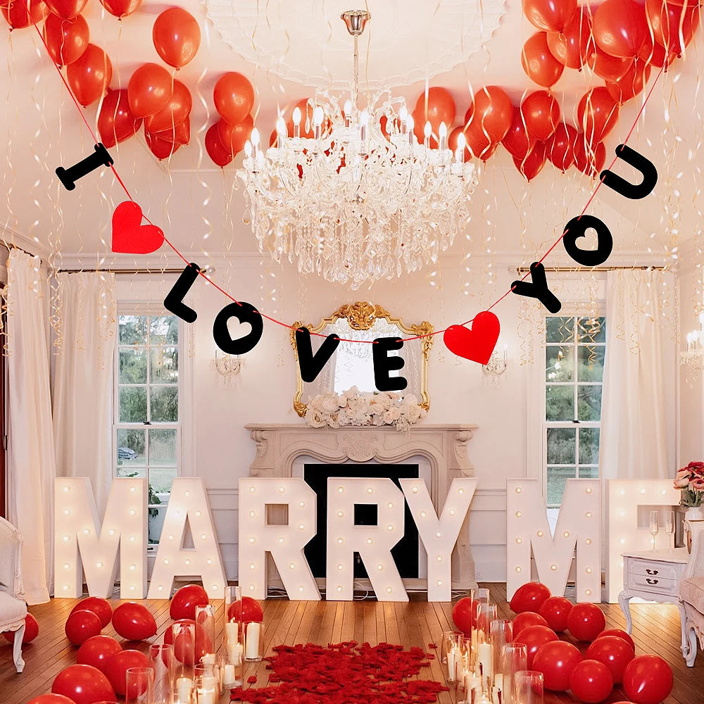Adornos colgantes con letras I LOVE YOU para el Día de San Valentín, regalo, decoración de boda, decoración del hogar, suministros para fiestas, accesorios de diseño de escena
