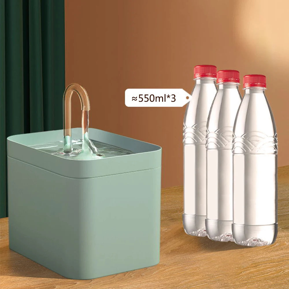 Fuente de Agua Automática para Gatos 1.5L – Bebedero Ultrasilencioso con Sistema de Filtración Recirculante