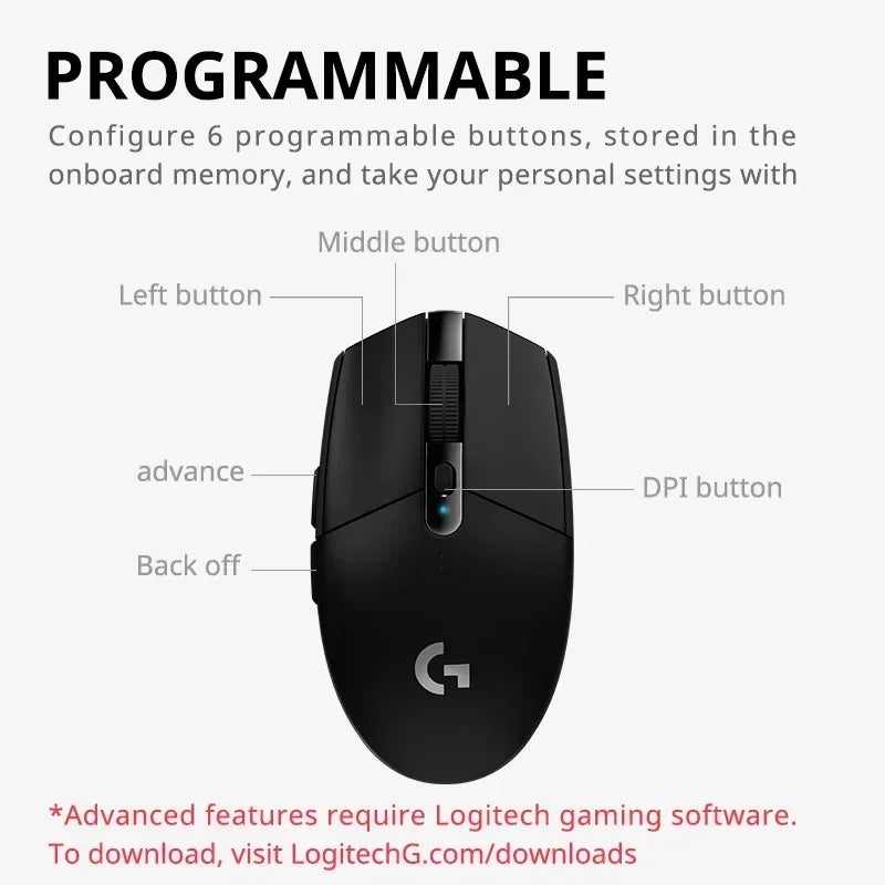 🖱️ Mouse Gamer Inalámbrico Logitech G304 / G305 Lightspeed Precisión HERO 12,000 DPI | Ultraligero, 6 Botones Programables y Plug & Play