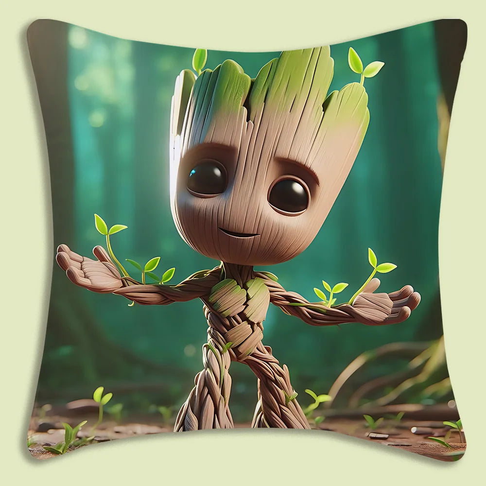 Fundas de Almohada Decorativas MINISO con Dibujos Animados Felpa Suave, Estampado Doble Cara | Ideal para Sofá, Cama y Hogar