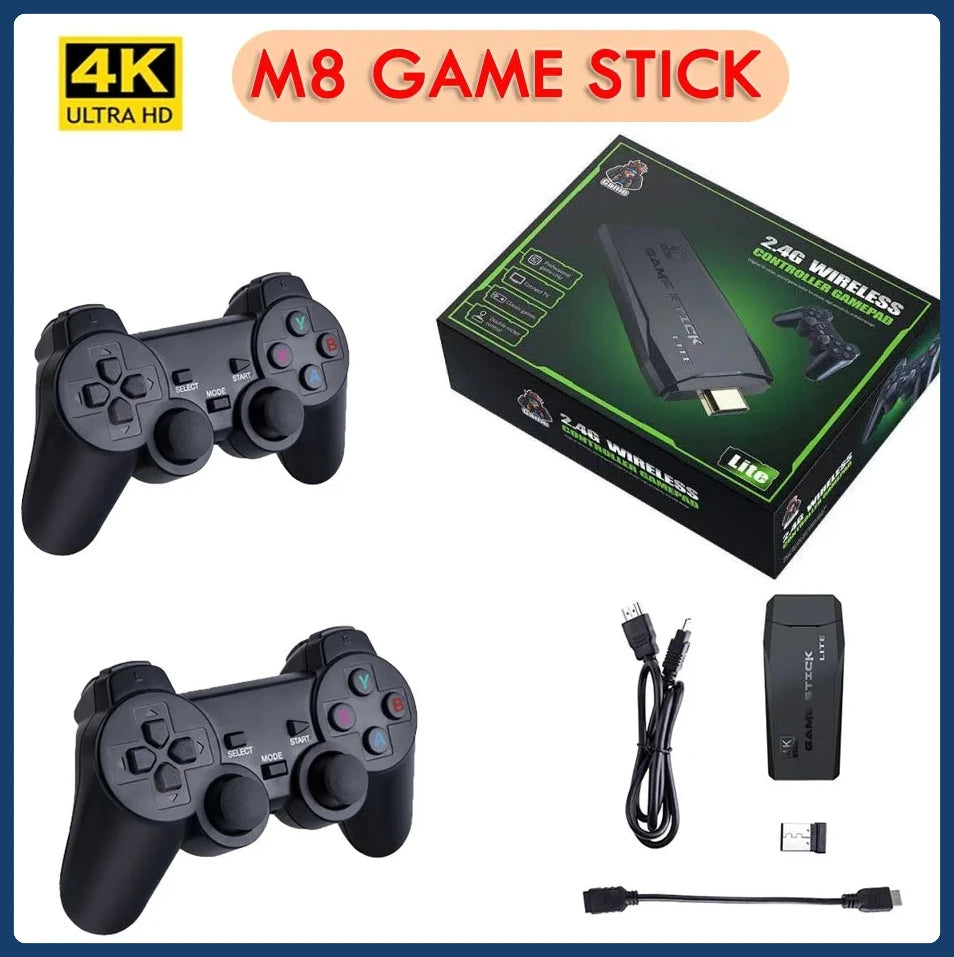 Consola de videojuegos portátil, 4K, 2,4G, control inalámbrico, consola de videojuegos clásica retro inalámbrica, incluida más de 10000 juegos