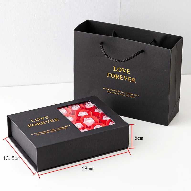 Caja de joyería de flores para el Día de la madre de San Valentín, flor rosa, regalo de Navidad, fiesta de cumpleaños para mujer, regalos para novia, regalos para mamá
