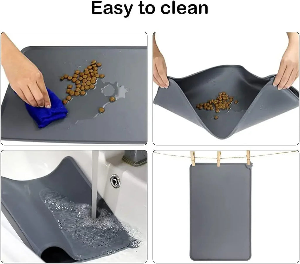 Tapete de Silicona para Comederos de Perros y Gatos – Impermeable, Antideslizante y Fácil de Limpiar