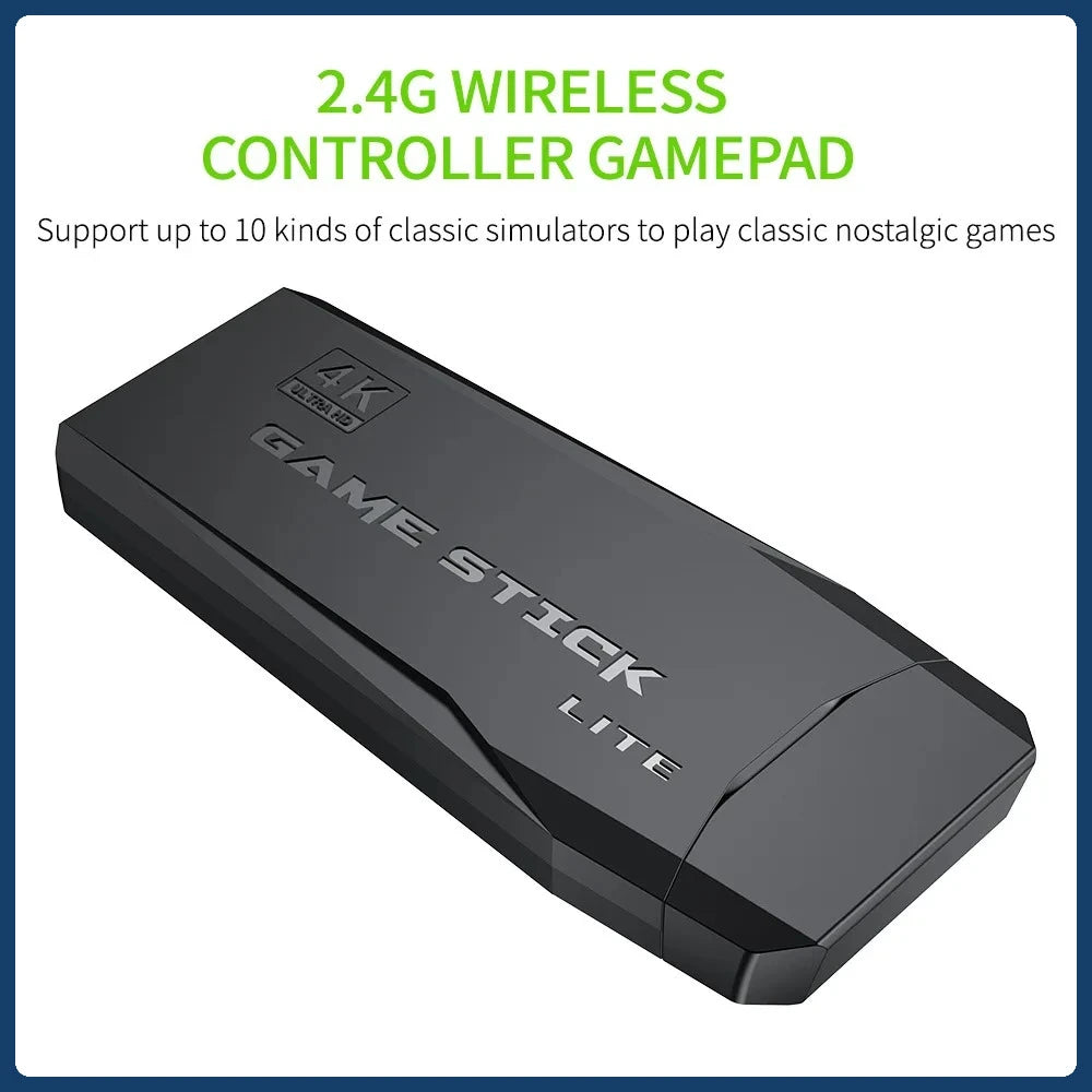 Consola de videojuegos portátil, 4K, 2,4G, control inalámbrico, consola de videojuegos clásica retro inalámbrica, incluida más de 10000 juegos