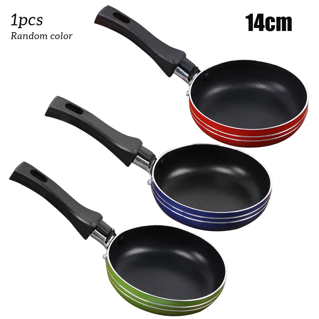 Mini sartén antiadherente de acero de 12cm/14cm/16/18cm, cacerola de Color aleatorio para utensilios de cocina
