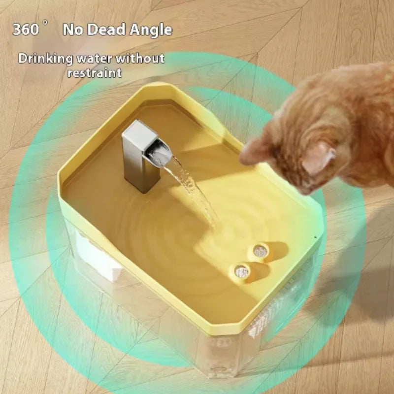 Fuente de Agua Automática USB para Gatos – Bebedero Transparente con Filtro Recirculante y Bomba Antiseco