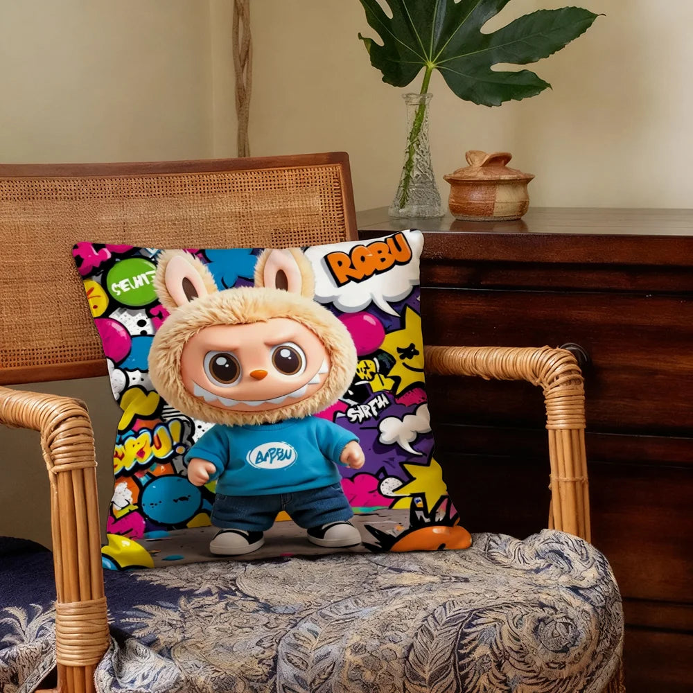 Funda de almohada Funda de cojín Fundas de almohada de anime S-labubus-P Fundas de almohada para almohadas de cama Cojines decorativos Hogar y decoración