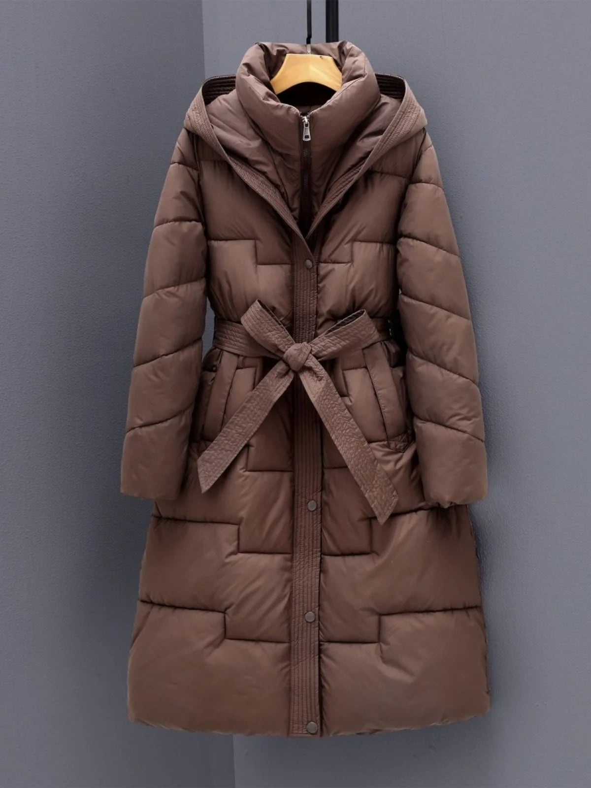 Chaqueta Larga de Aodón ueso por Encima de la Rodilla para Mujer, Sin Etiquetas, Nueva Colección de Otoño, Abrigo Moderno...