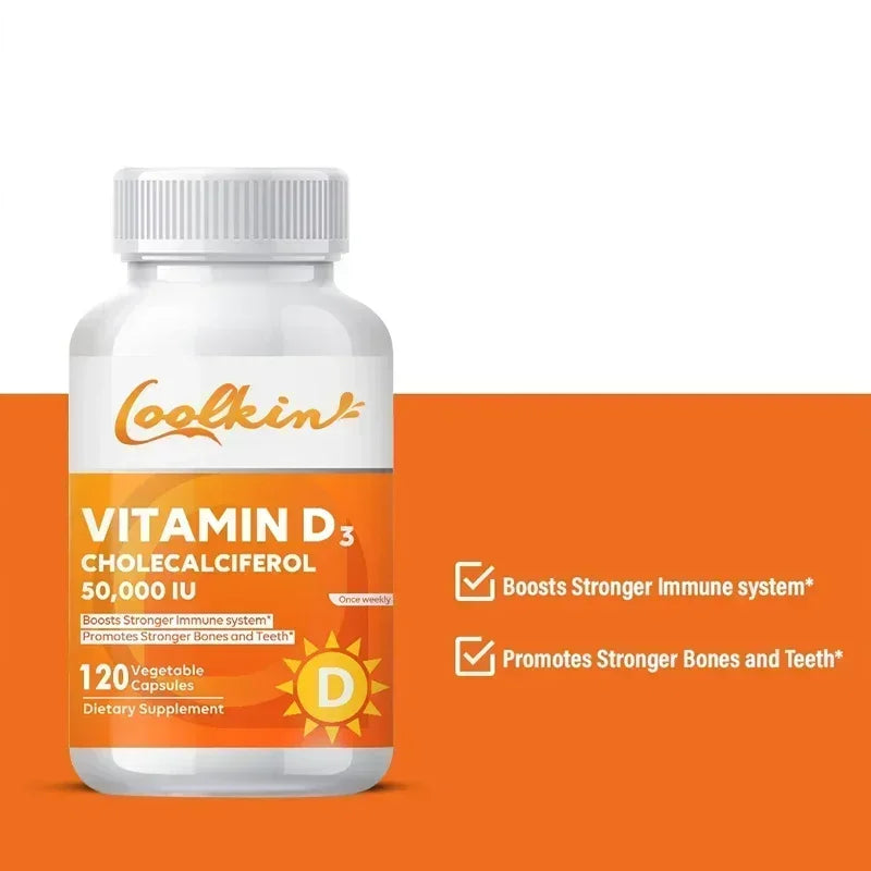 Vitamina D3 50,000 UI Xemenry | Apoyo para Huesos Fuertes, Función Muscular, Sistema Nervioso e Inmunidad